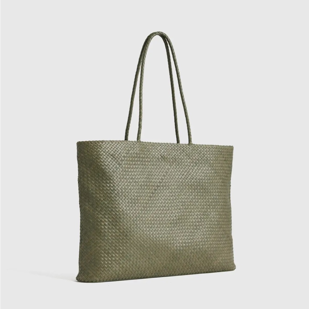 Quince Italian Leather Handwoven Tote - Picture 2 of 11